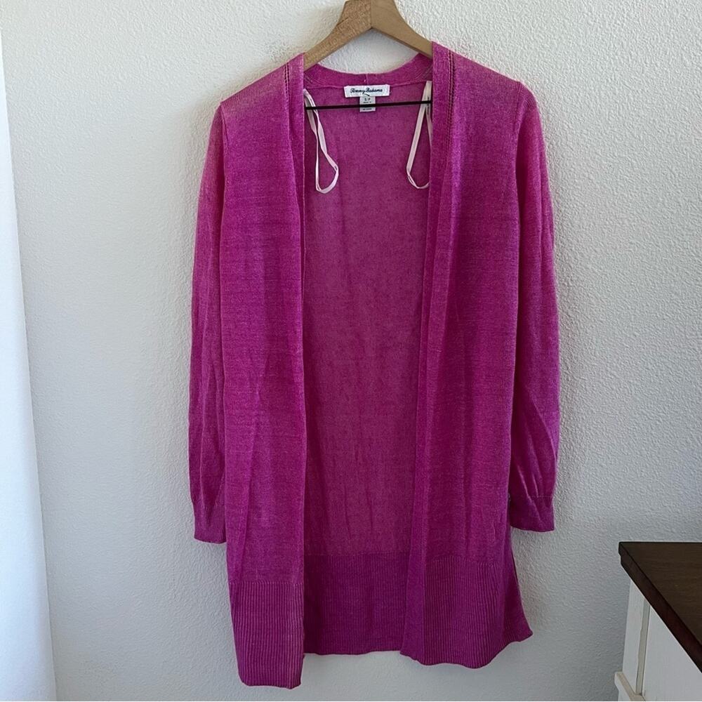 Tommy Bahama Pink Purple 100% Linen Longline Sweater Small